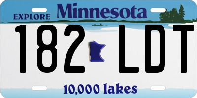 MN license plate 182LDT