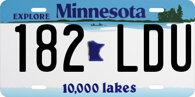 MN license plate 182LDU