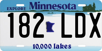 MN license plate 182LDX