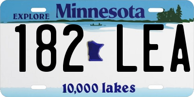 MN license plate 182LEA