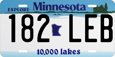 MN license plate 182LEB