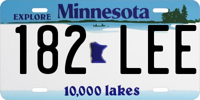 MN license plate 182LEE