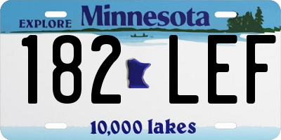 MN license plate 182LEF