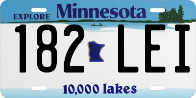 MN license plate 182LEI