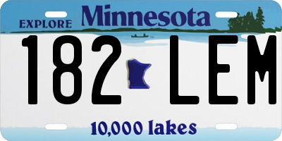 MN license plate 182LEM