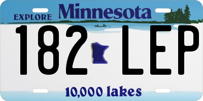MN license plate 182LEP