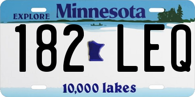 MN license plate 182LEQ