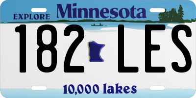 MN license plate 182LES