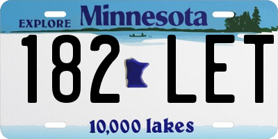 MN license plate 182LET