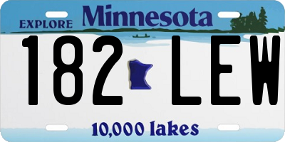 MN license plate 182LEW