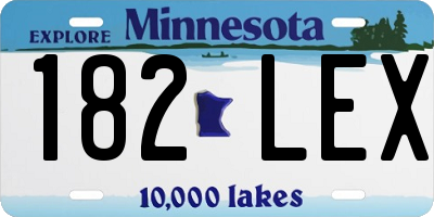 MN license plate 182LEX