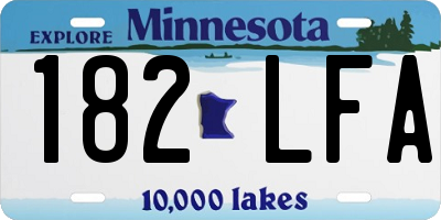 MN license plate 182LFA