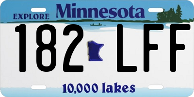 MN license plate 182LFF