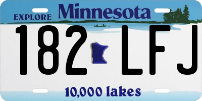 MN license plate 182LFJ