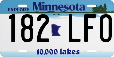 MN license plate 182LFO