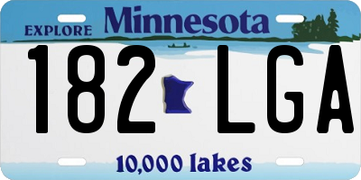 MN license plate 182LGA