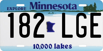 MN license plate 182LGE