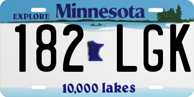 MN license plate 182LGK