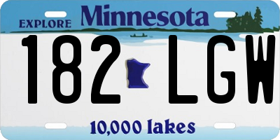 MN license plate 182LGW