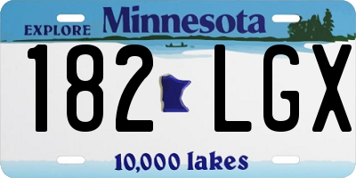 MN license plate 182LGX