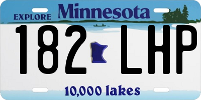 MN license plate 182LHP