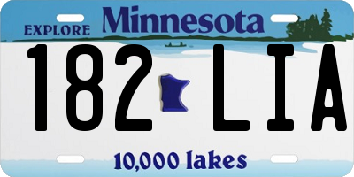 MN license plate 182LIA