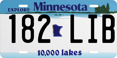 MN license plate 182LIB