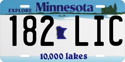 MN license plate 182LIC