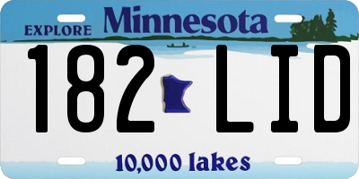 MN license plate 182LID