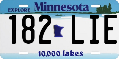 MN license plate 182LIE
