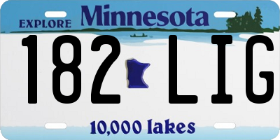MN license plate 182LIG