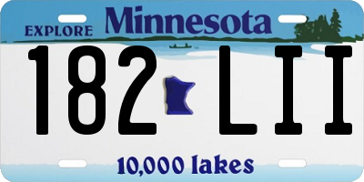 MN license plate 182LII