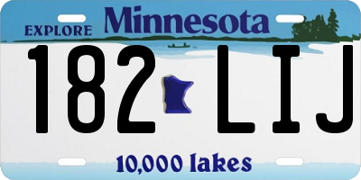 MN license plate 182LIJ