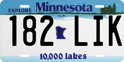 MN license plate 182LIK