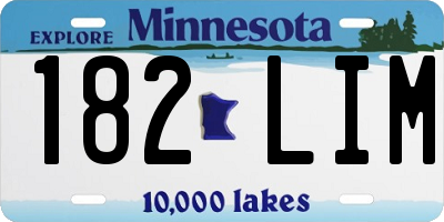 MN license plate 182LIM