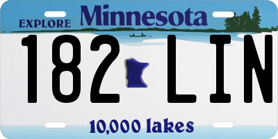 MN license plate 182LIN