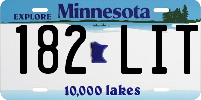 MN license plate 182LIT