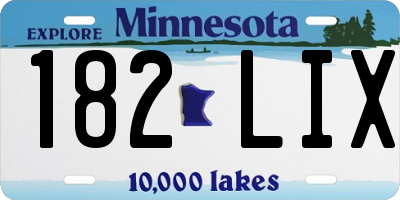 MN license plate 182LIX