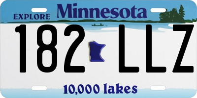MN license plate 182LLZ