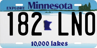 MN license plate 182LNO