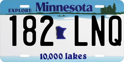 MN license plate 182LNQ