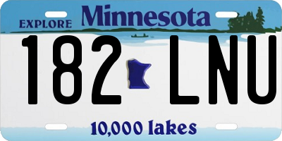 MN license plate 182LNU