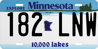 MN license plate 182LNW