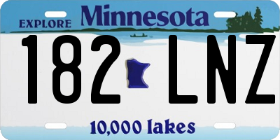 MN license plate 182LNZ