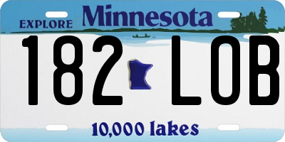 MN license plate 182LOB