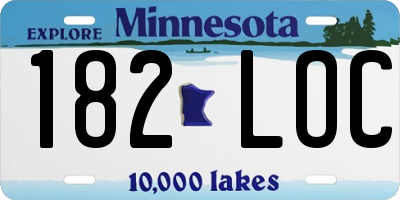 MN license plate 182LOC