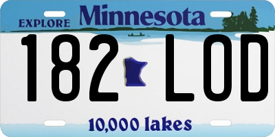 MN license plate 182LOD