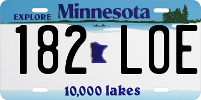 MN license plate 182LOE