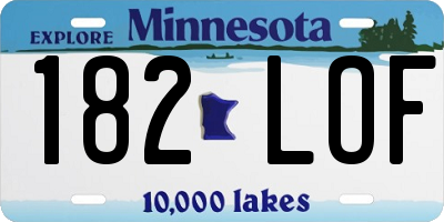 MN license plate 182LOF