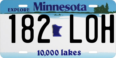 MN license plate 182LOH